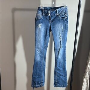 Amethyst Jeans Women's Blue Boot Cut size 3 distressed